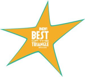 A star with the words " indy best of the triangle ".