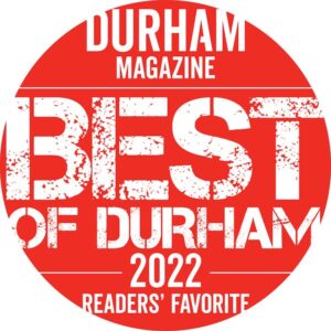 A red circle with the words best of durham 2 0 2 2 readers ' favorite